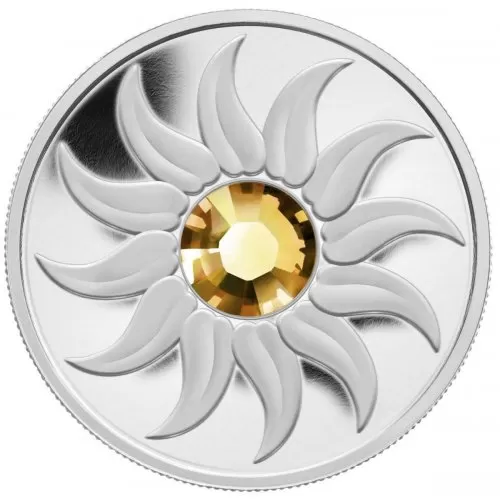 2011 Canadian $3 Birthstone Collection: November Topaz Swarovski® Crystal & Fine Silver Coin