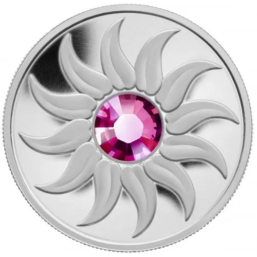 2011 Canadian $3 Birthstone Collection: October Tourmaline Swarovski® Crystal & Fine Silver Coin