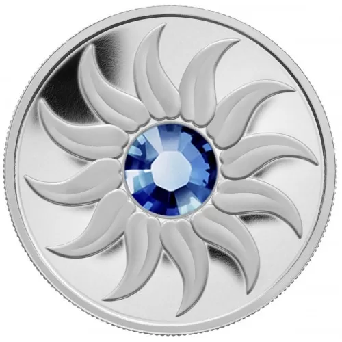 2011 Canadian $3 Birthstone Collection: September Sapphire Swarovski® Crystal & Fine Silver Coin
