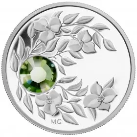 2012 Canadian Fine Silver $3 Coin - Birthstone Collection: August, Peridot