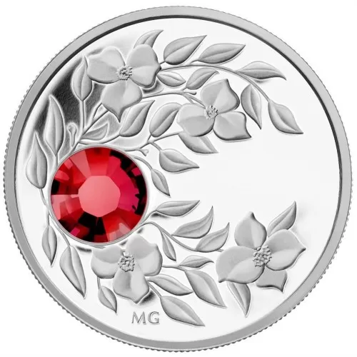 2012 Canadian Fine Silver $3 Coin - Birthstone Collection: July, Ruby