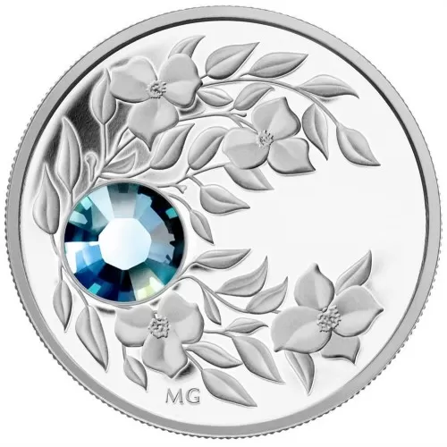 2012 Canadian Fine Silver $3 Coin - Birthstone Collection: March, Aquamarine