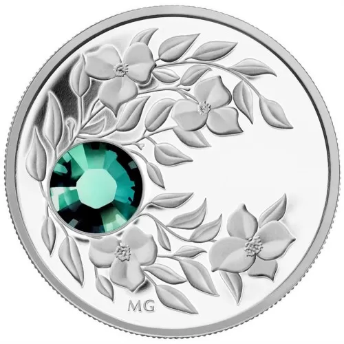 2012 Canadian Fine Silver $3 Coin - Birthstone Collection: May, Emerald