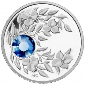 2012 Canadian Fine Silver $3 Coin - Birthstone Collection: September, Sapphire