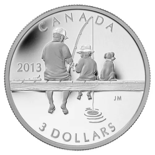2013 Canadian $3 Fishing Fine Silver Coin