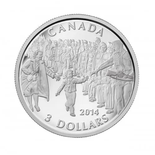 2014 Canadian $3 Wait for Me, Daddy - 1/4 oz Fine Silver Coin -no outside box