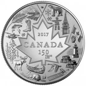 2017 Canadian $3 Heart of Our Nation - Fine Silver Coin - lightly tarnished