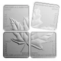 2017 Canadian $3 Maple Leaf Quartet - Fine Silver 4-Coin Set - tarnished coins