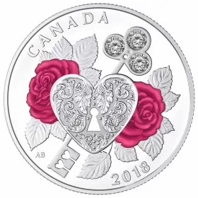 2018 Canadian $3 Celebration of Love - Fine Silver Coin-coin in capsule (lightly toned) & COA only