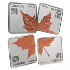 2018 (1988-) Canadian $3 Maple Leaf Quartet: Thirty Years - Fine Silver 4-Coin Set