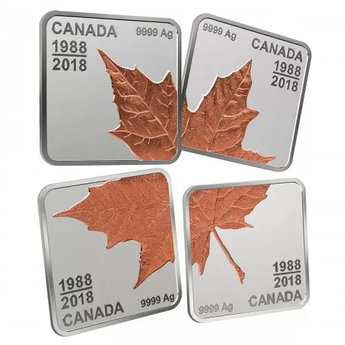 2018 (1988-) Canadian $3 Maple Leaf Quartet: Thirty Years - Fine Silver 4-Coin Set