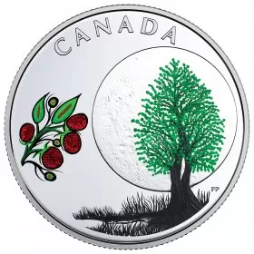 2018 Canadian $3 Thirteen Teachings From Grandmother Moon: Raspberry Moon - Fine Silver Coin