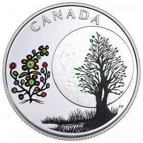 2018 Canadian $3 Thirteen Teachings From Grandmother Moon: Flower Moon - Fine Silver Coin