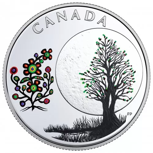 2018 Canadian $3 Thirteen Teachings From Grandmother Moon: Flower Moon - Fine Silver Coin