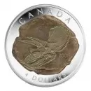 2008 Canadian $4 Fossilized Dinosaur: Triceratops Fine Silver Coin - Turnished