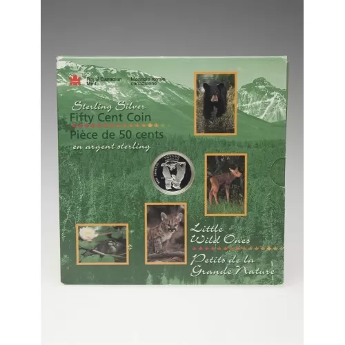 1996 Canadian 50-Cent Little Wild Ones: Black Bear Cubs Proof Silver Coin