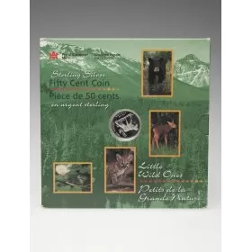 1996 Canadian 50-Cent Little Wild Ones: Moose Calf Proof Silver Coin