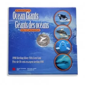 1998 Canadian 50 Cent Canada's Ocean Giants: Humpback Whale Proof Silver Coin