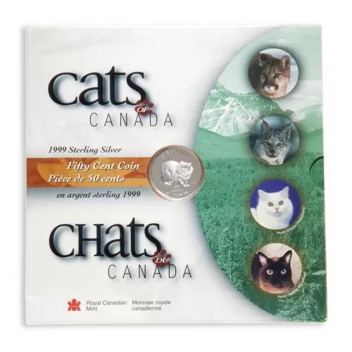 1999 Canadian 50-Cent Cats of Canada: Lynx Sterling Silver Coin