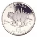 1999 Canadian 50-Cent Cats of Canada: Lynx Sterling Silver Coin