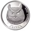 2000 Sterling Silver 50 Cent Coin - Birds of Prey: Great Horned Owl