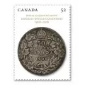 2008 Canada Sterling Silver 50 Cent Coin & Stamp Set - Royal Canadian Mint 100th Anniversary-no outer sleeve