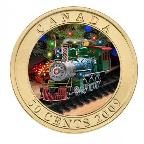 2009 Canadian 50-Cent Holiday Toy Train Lenticular Coin  
