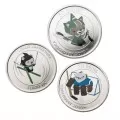 2010 Canada Vancouver Olympic Winter Games Emblems & Mascots 3-Coin, Stamps & Bronze Pin Set