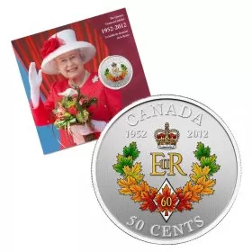 2012 (1952-) Canadian 50 Cents The Queen's Diamond Jubilee Silver-plated Coloured Coin
