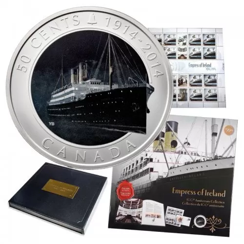 2014 (1914-) Canadian 50-Cent Empress of Ireland 100th Anniv Collection Coin & Stamp Set