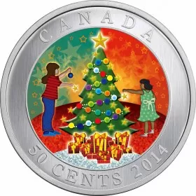 2014 Canadian 50-Cent Christmas Tree Holiday Lenticular Coin - No Beauty Box