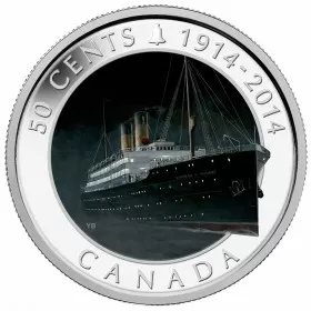 2014 (1914-) Canadian 50-Cent Lost Ships: RMS Empress of Ireland Silver-plated Coloured Coin