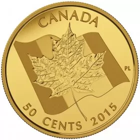 2015 Canadian 50-Cent Maple Leaf - 1/25 oz Pure Gold Coin