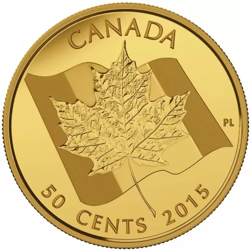 2015 Canadian 50-Cent Maple Leaf - 1/25 oz Pure Gold Coin