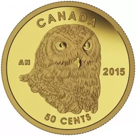 2015 Canadian 50-Cent Owl - 1/25 oz Pure Gold Coin