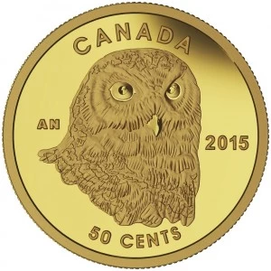 2015 Canadian 50-Cent Owl - 1/25 oz Pure Gold Coin