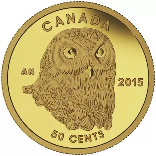 2015 Canadian 50-Cent Owl - 1/25 oz Pure Gold Coin