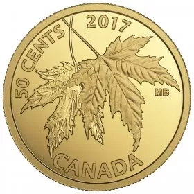 2017 Canadian 50-Cent The Silver Maple Leaf - 1/25 oz Pure Gold Coin