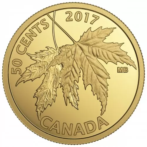 2017 Canadian 50-Cent The Silver Maple Leaf - 1/25 oz Pure Gold Coin