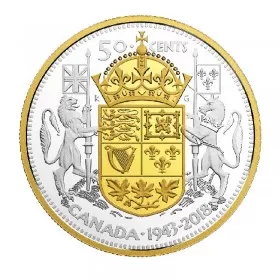 2018 (1943-) Canadian 50-Cent 1943 Renewed Half Dollar 75th Anniv 2 oz Fine Silver Coin *Masters Club Exclusive*