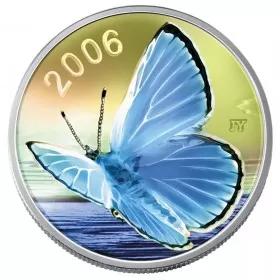 2006 Canadian 50-Cent Silvery Blue Butterfly Sterling Silver Hologram Coin
