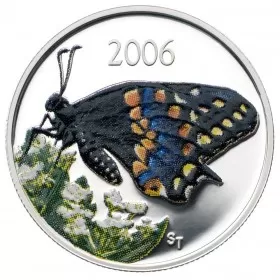 2006 Canadian 50-Cent Short-tailed Swallowtail Butterfly Sterling Silver Coloured Coin - No Beauty Box