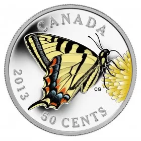 2013 Canadian 50-Cent Butterflies of Canada: Tiger Swallowtail Silver Plated Coloured Coin