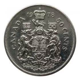 1978 SQUARE JEWELS Canadian 50-Cent Coat of Arms Half Dollar Coin (Uncirculated)