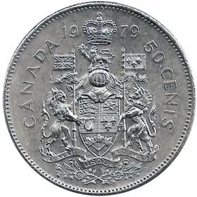 1979 Canadian 50-Cent Coat of Arms Half Dollar Coin (Uncirculated)