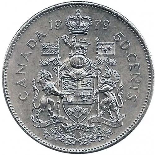 1979 Canadian 50-Cent Coat of Arms Half Dollar Coin (Uncirculated)