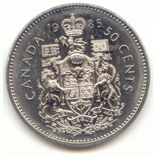 1985 Canadian 50-Cent Coat of Arms Half Dollar Coin (Uncirculated)