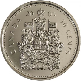2003-P Canadian 50-Cent Coat of Arms Half Dollar Coin (PL)