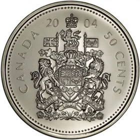 2004-P Canadian 50-Cent Coat of Arms Half Dollar Coin (PL)