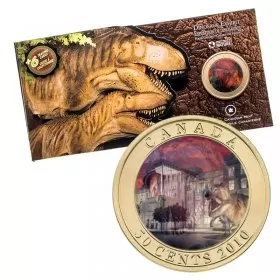 2010 Canadian 50-Cent Dinosaur Exhibit: Daspletosaurus Torosus 3D Lenticular Coloured Coin + 6 Trading Cards